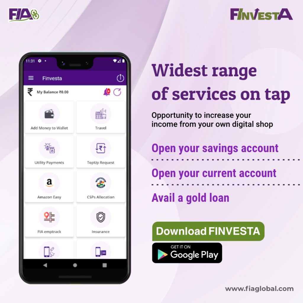 FINVESTA Widest ranges of services on tap ad